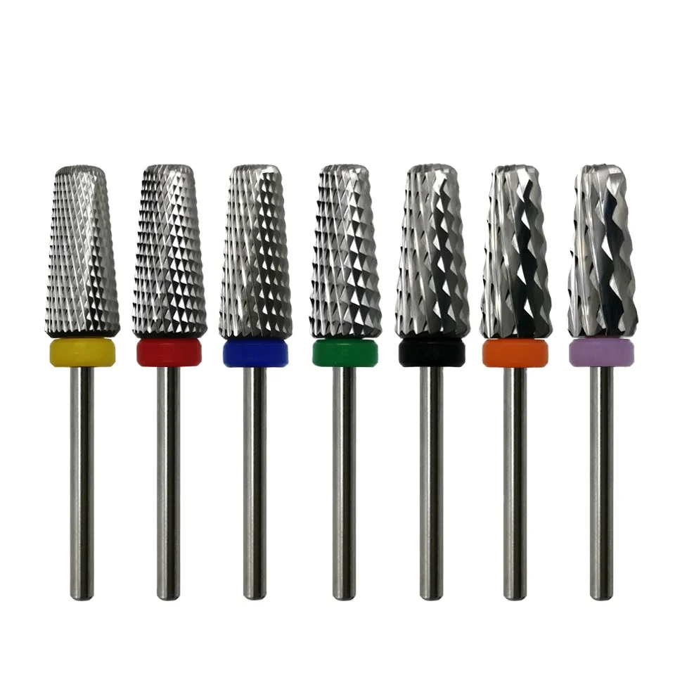 

HYTOOS Tapered Carbide Nail Drill Bit Safe Reversed Chip Removal Bits Milling Cutter for Manicure Electric Drill Accessories, Original
