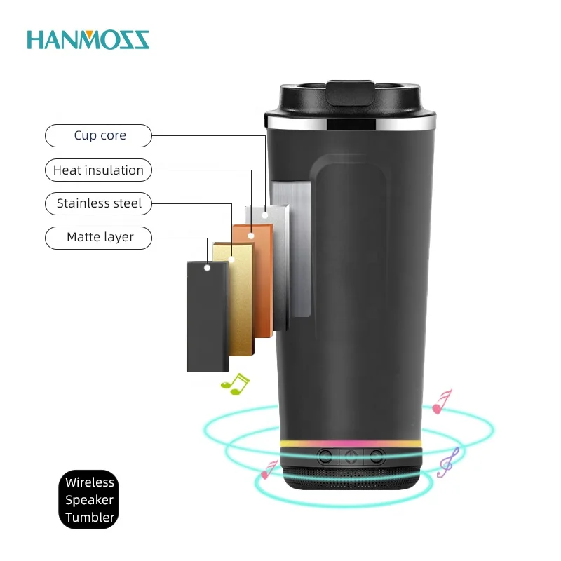 

Coffee Tumble Cup with BT Speaker Music cup, Multiple colors
