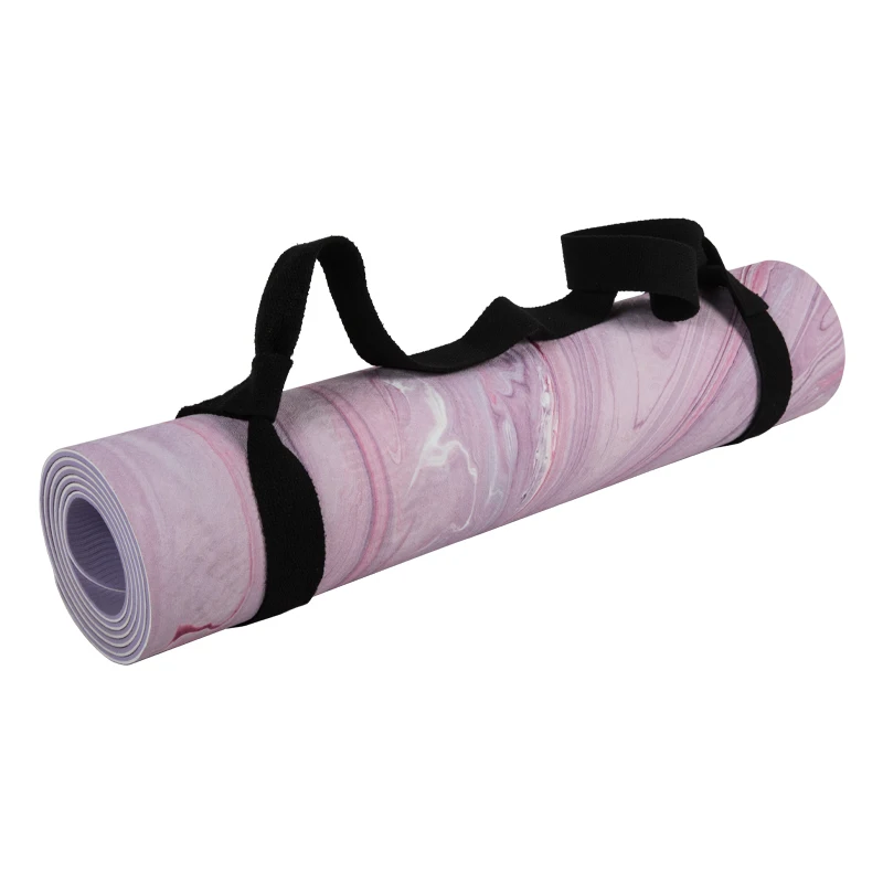 

Print Eco Friendly 6mm Pink Tpe Microfibra Yoga Mat With Strap