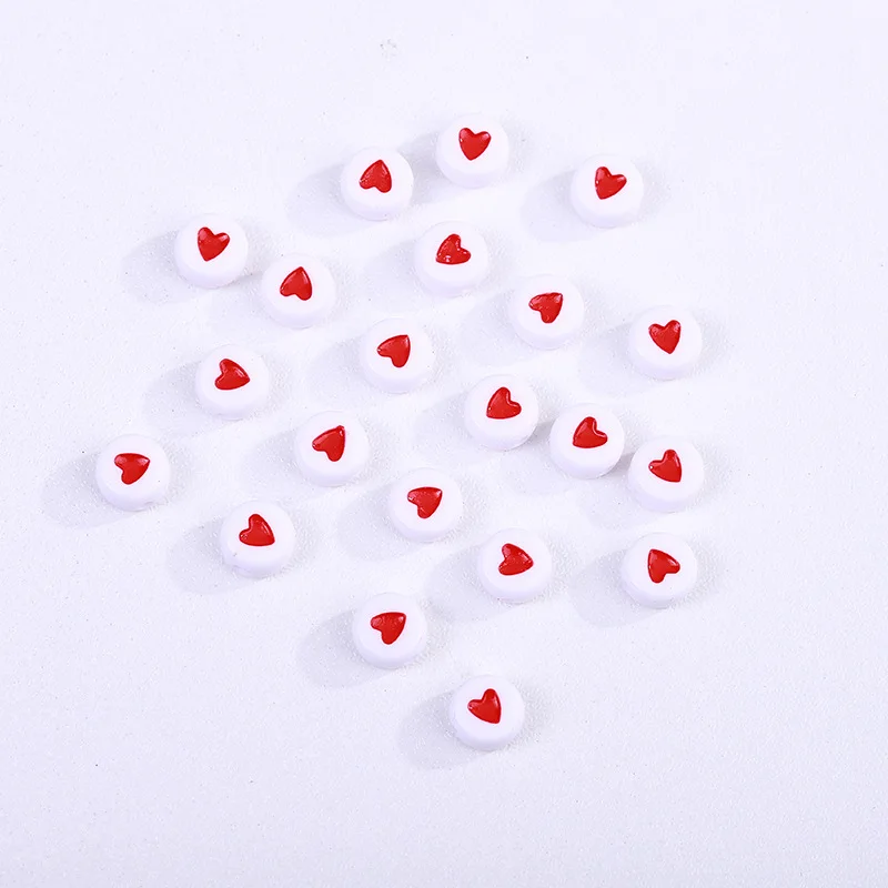

Hobbyworker Wholesale DIY Red Love Acrylic Flat Beads for Jewelry Necklace Making, Colors