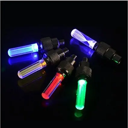 

LED Bike Wheel Lights Car Tire Valve Stems Caaps Motorcycle Waterproof Tyre Spoke Flash Lights Cool Reflector Accessories, Yellow, blue, green, red