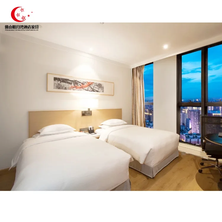 
Foshan Veneer Commercial Apartment Bedroom Set Hotel Furniture 