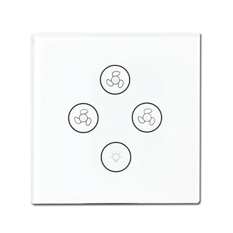 

Multi-function Wifi Fan Light Smart Touch Panel Switch, EU Plug (White)