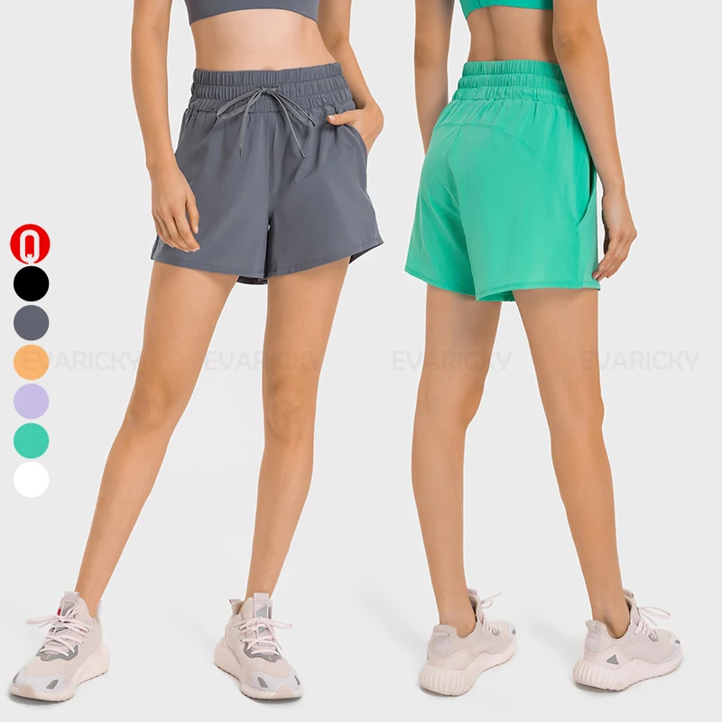 Wholesale Women's Side Pocket Shorts De Para Mujer Custom Logo Gym Fitness Workout Female Tennis Shorts For Women Casual Loose