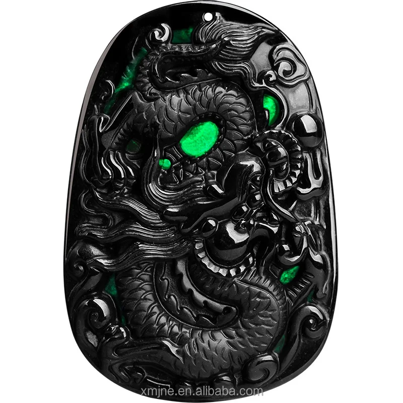 

Certified Grade A Natural Ink Green Jadeite Ink Jade Zodiac Dragon Jade Pendant Dragon Ice Seed Pendant Jewelry Wholesale