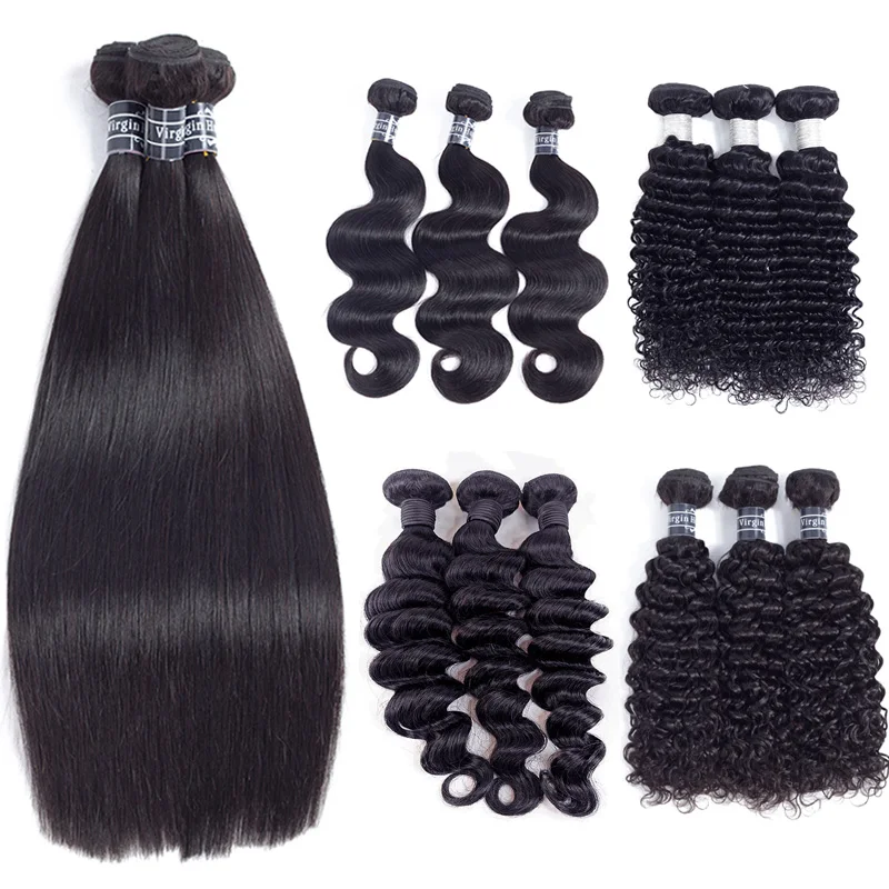 

Straight Human Hair Weave Bundles with Lace Closure and Frontal Cheap Brazilian Virgin Hair Vendor