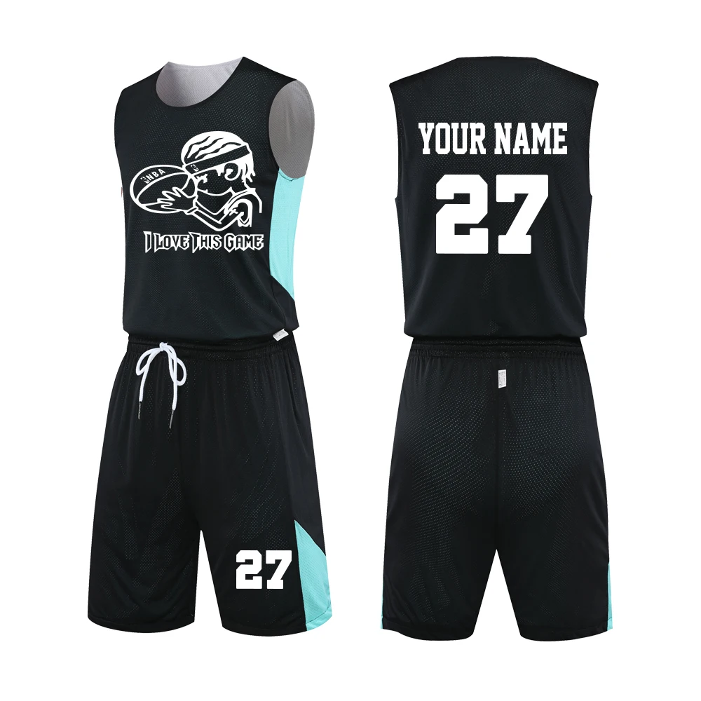 

Double-sided basketball uniform suit men's customized two-sided permeable sweat-absorbent fabric men's and women's jersey, Customized color or in-stock color