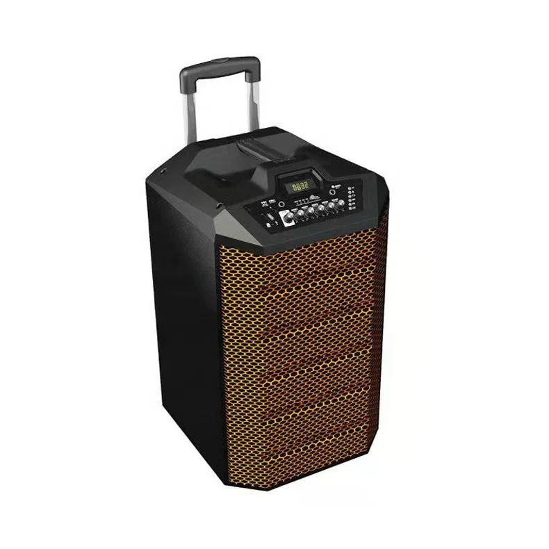 

LEISOUND 8inch Rechargeable Battery Trolley Speaker for Outdoor Use, Black