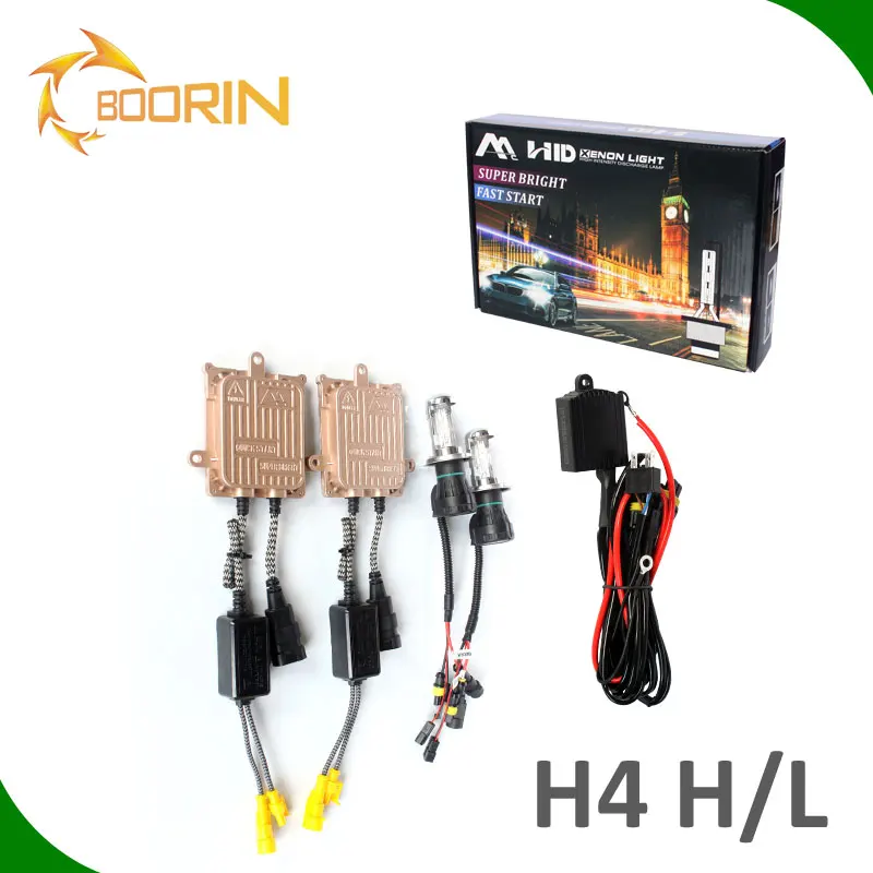 HID xenon kit fast start 55w AC slim ballast Bi-xenon H4 H13 9004 9007, HID headlight bulbs H1 H3 880 6000K 8000K