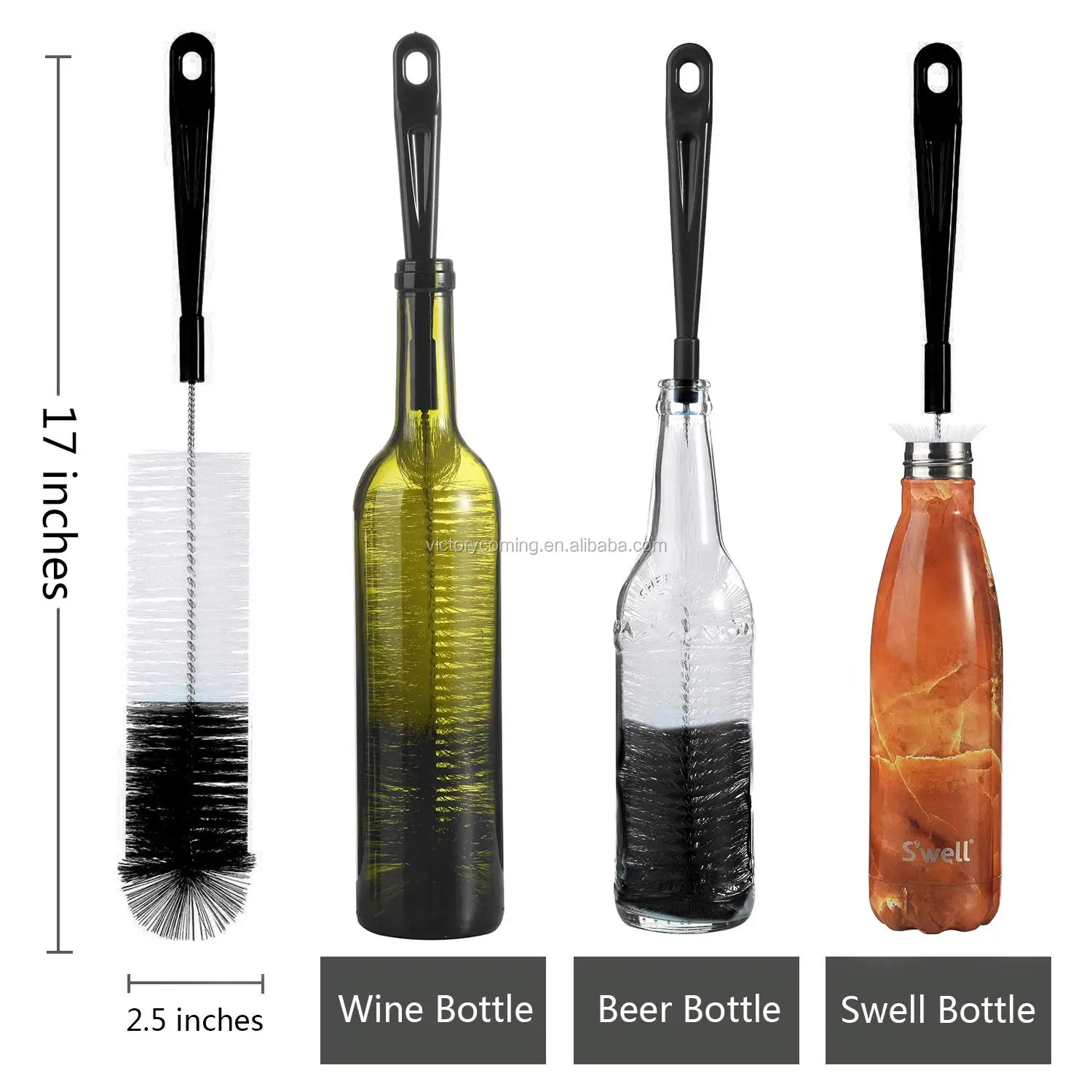Home Cleaning Supplies Bottle Brush Cleaner 5 Pack Long Water Bottle
