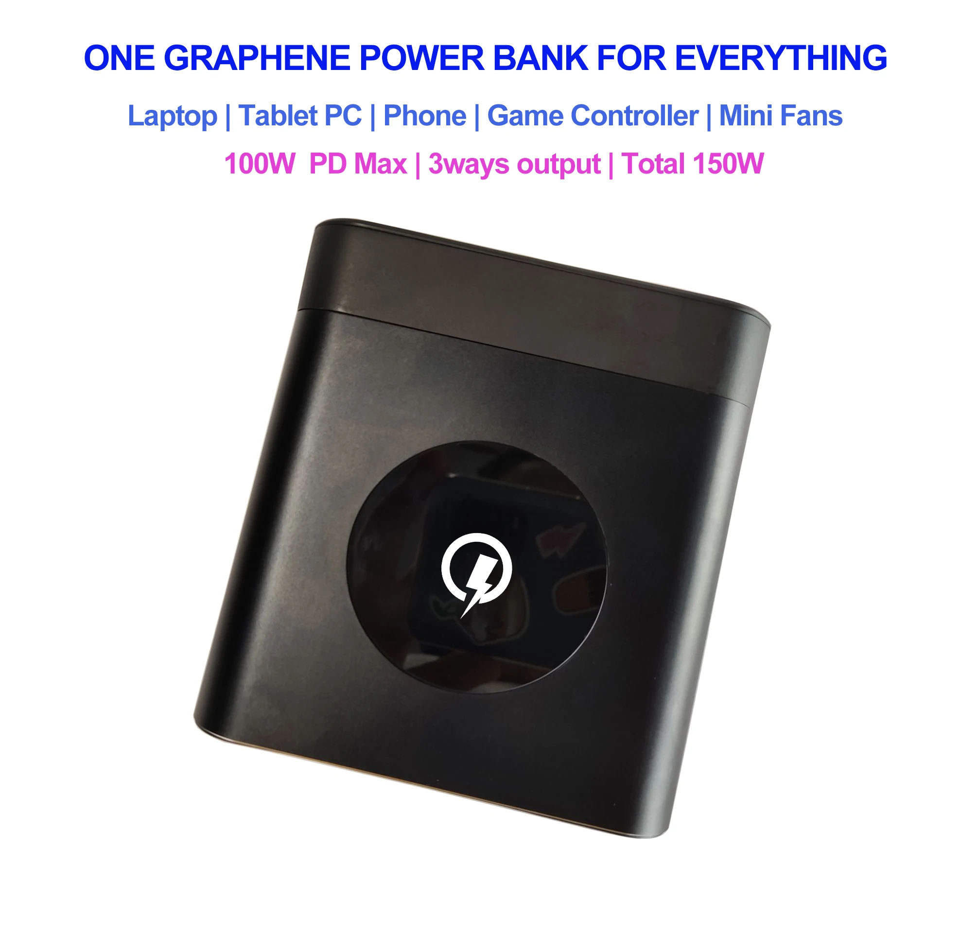 20000 mah graphene 74WH battery pack pd100W fast charging usb type C QC 3.0 quick charging laptop qi wireless power bank - ANKUX.COM