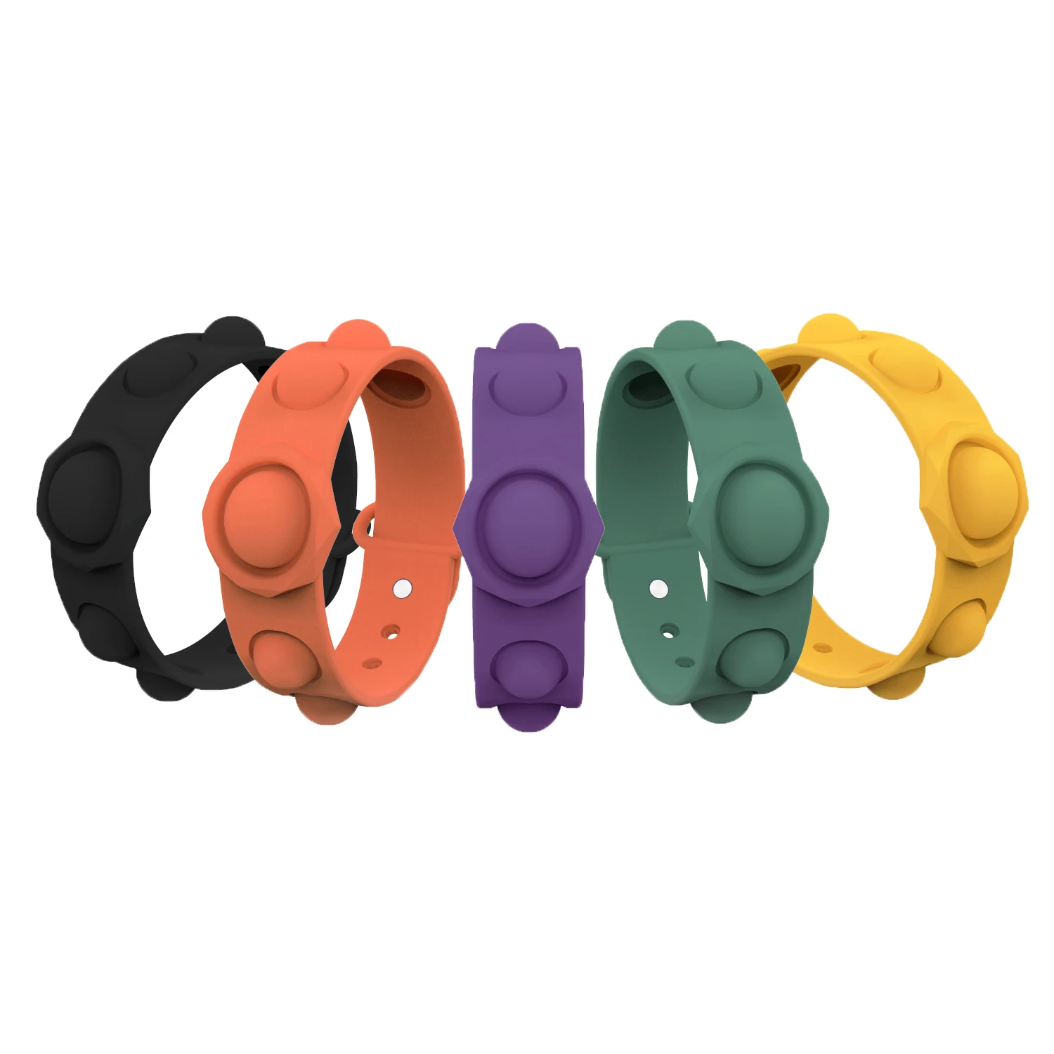 

2021 Wholesale China Factory Custom Sensory Wrist Strap Silicone Dimple Stress Relief Pop Fidget Toy Bracelet, Picture shows