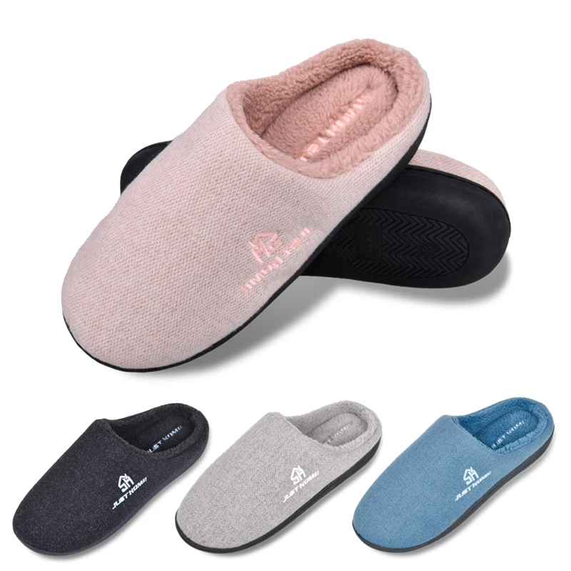 

2022 custom House knitted fabric Indoor Men wholesale soft memory foam winter warm indoor slippers for women