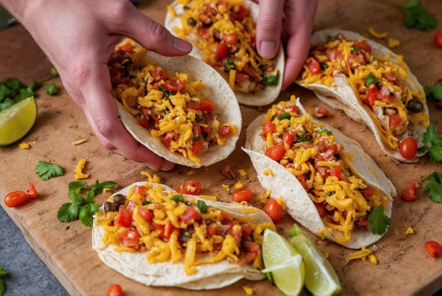 A family enjoying fajitas together