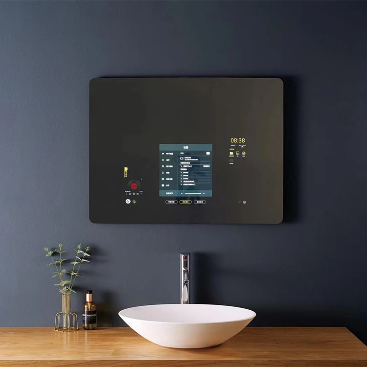 Hot sales Illuminated Square smart led Backlit bathroom vanity mirror with tv