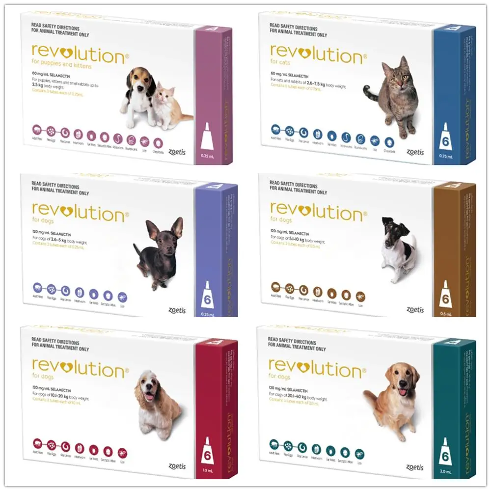 

Revolution - Vet-Grade Protection (selamectin)-treatment of fleas, tick, ear mites and heartworms For dog & cat