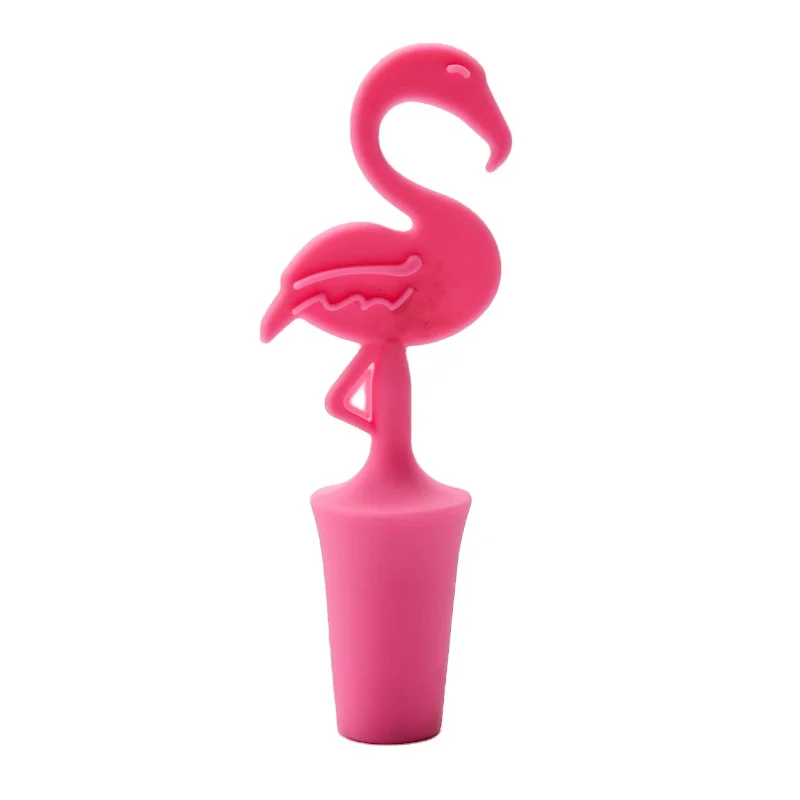 

Flamingo Shape Silicone Wine Bottle Stopper Reusable Wine Bottle Corks Stopper