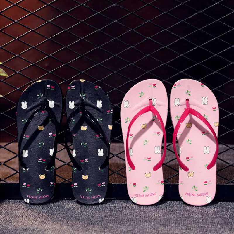 

Flip-flops female summer students Korean flat-bottomed fashion non-slip flip-flop sandals and slippers women wear summer, Customized color