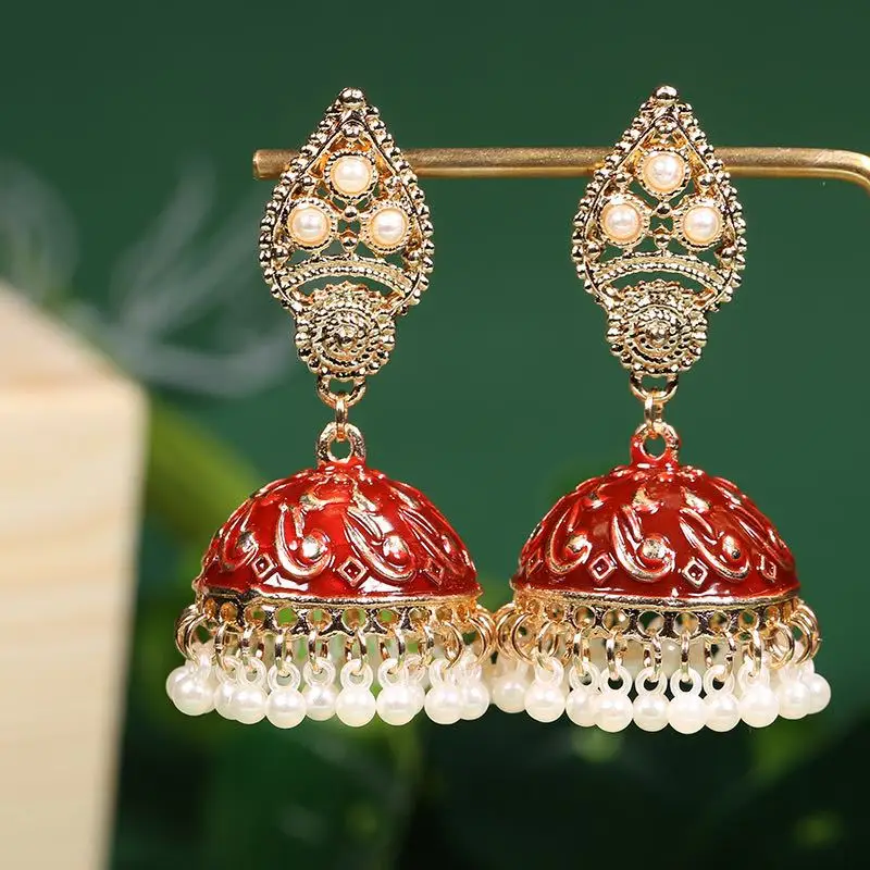 

Fashion Women Earring 2021 trendy Hot Sale Wholesale Charm Jewelry 18k Gold Plated National, As pic