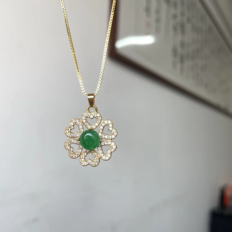 

jialin jewelry 2021 Fashion Design Simple jade mini Abacus Charm Pendant Necklace, Picture shows