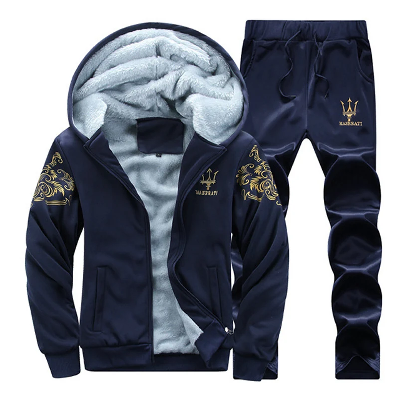 

Winter Men Set Casual Hoodies 2 Piece Sets Male Suit Outwear two piece pants set men