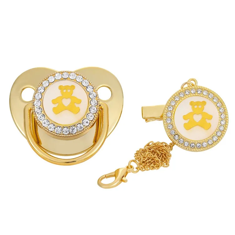 

Pacifier And Pacifier Infant Nipple Gold Bling Newborn Dummy Soother, Pink,blue,white,gold,red