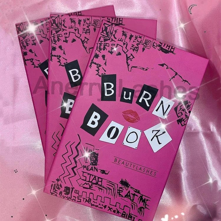 

Wholesale 5 Pairs Bulk Multi Eyelashes Burn Eyelash Book Lashpackaging Burn Book Eyelash Packaging Box Custom Logo, Natural black