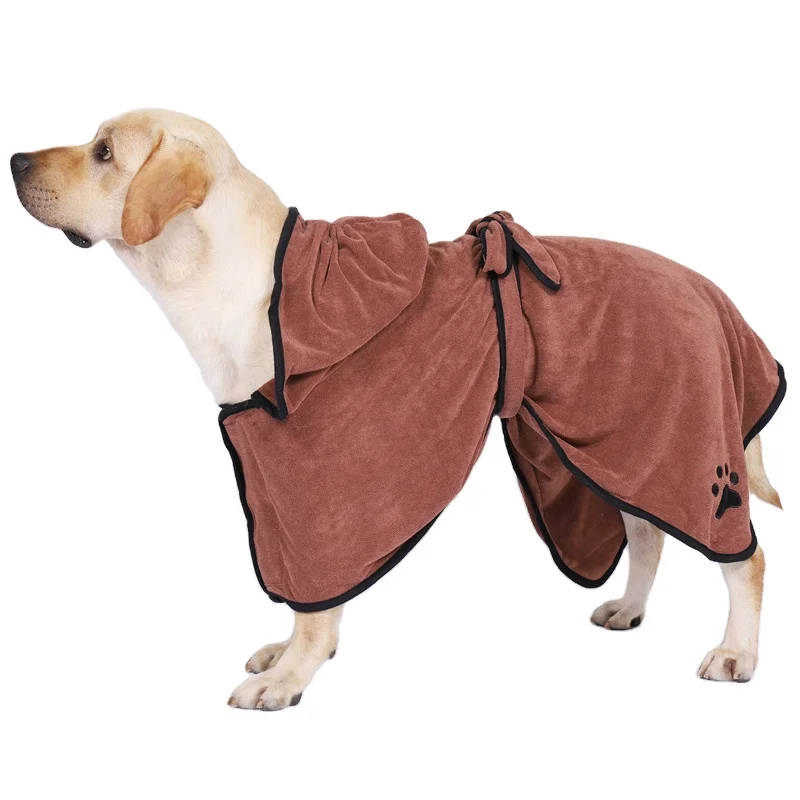 

Cute Soft Pet Dog Cat Hoodies Puppy Super Absorbent Drying Bathrobes Dog Towel Robes Coats, Four color