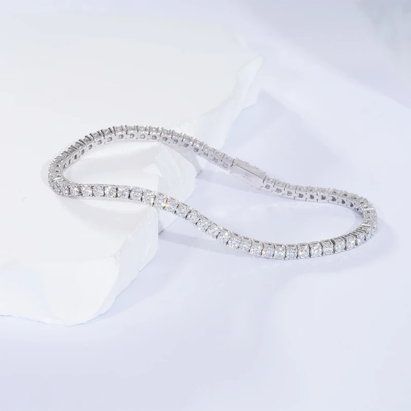 

moissanite white gold color vvs moissanite bracelet moissanite tennis chain 925 sterling silver bracelet