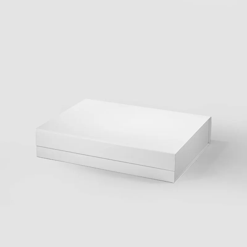 

A4 shallow matte lamination white folding magnetic closure gift mailer box wholesale