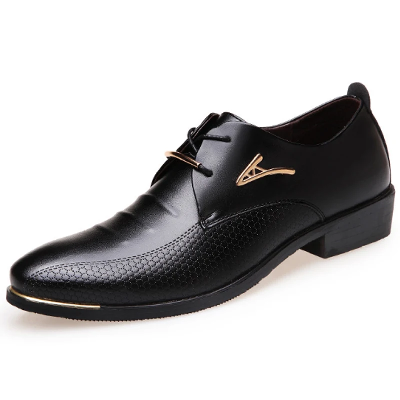 

new black non-slip business leather shoes men, 2 colores