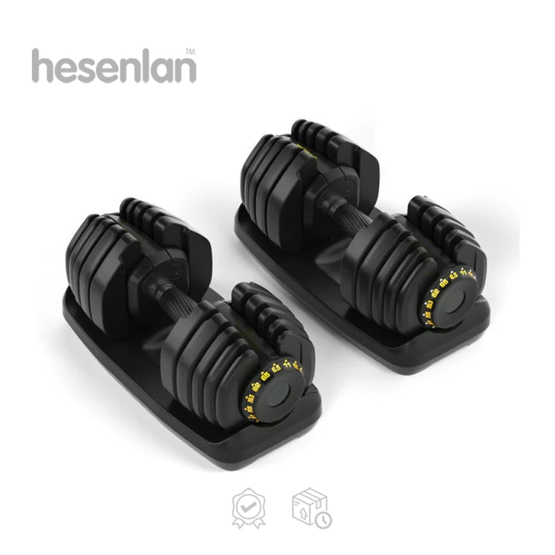 

Hesenlan DB-2314 Hot Selling Home Fitness Dumbbell 15LB/30LB/50LB/65LB/95LB Adjustable Dumbbell Set, Black