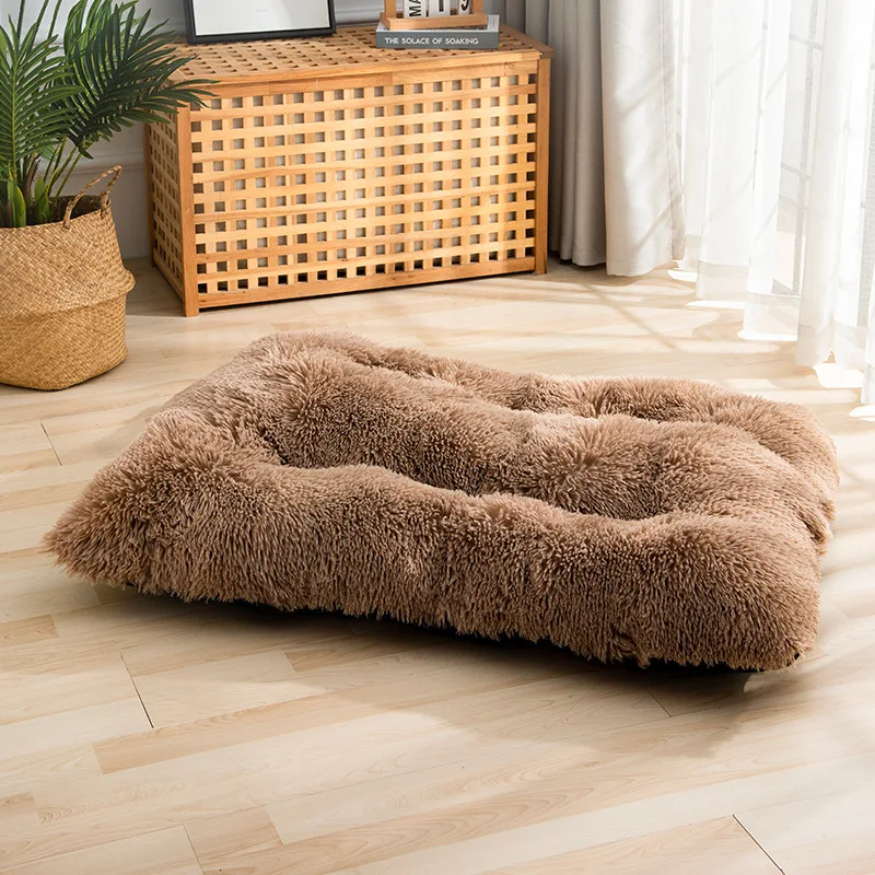 

Quality Washable Faux Fur Luxury Dog Bed Eco Friendly Plush Indestructible Home Outdoor Travel Warm Mat Eco Friendly Dog Bed, Various colors