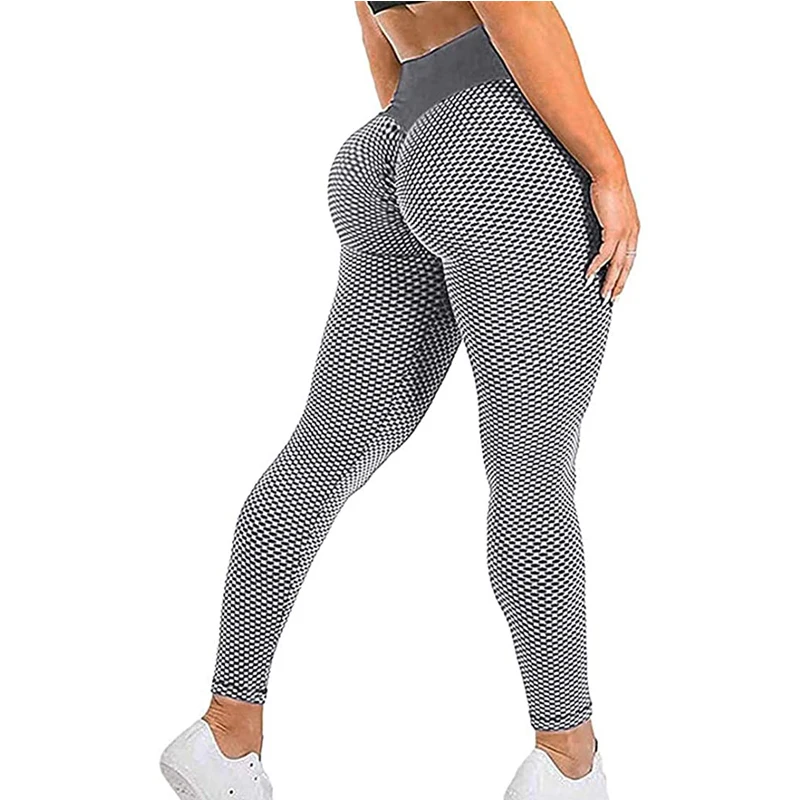 

Women High Waist Shapewear Butt Lifter Stretch Texture Jacquard Camel Toe Fitness Sport Yoga Pants Leggings