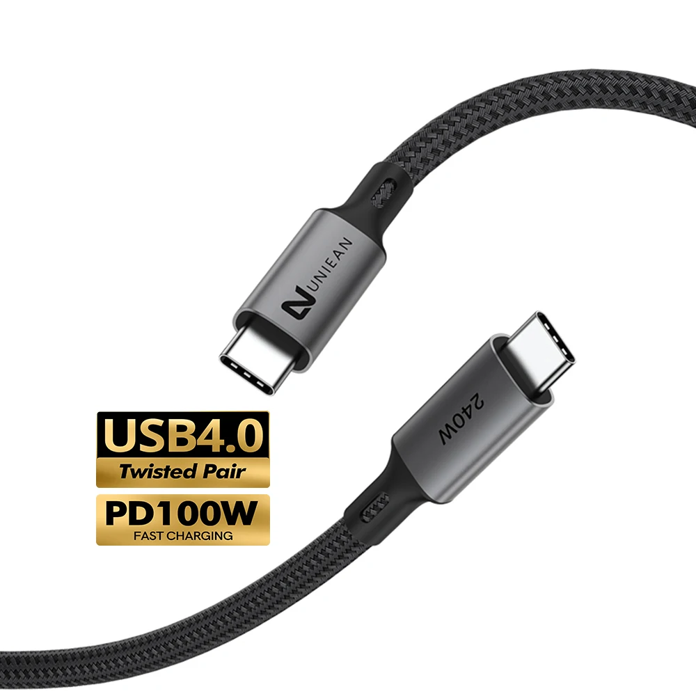 

Nylon Braided Certified USB4.0 Cable Video USB-C PD 100W USB4 Fast Charging USB Charger 4.0 40Gbps USB C Data Cable