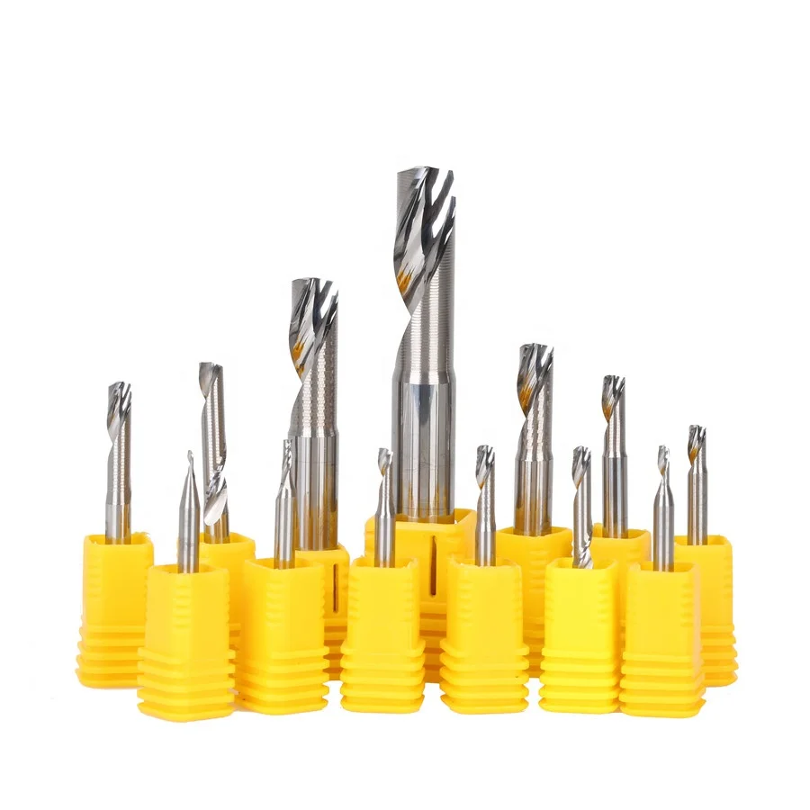 

DouRuy Aluminum End Mill 3.175mm-10mm CNC Endmill Carbide Spiral Bits Single Flute End Mill For Aluminum Aluminum Cut Single Bl