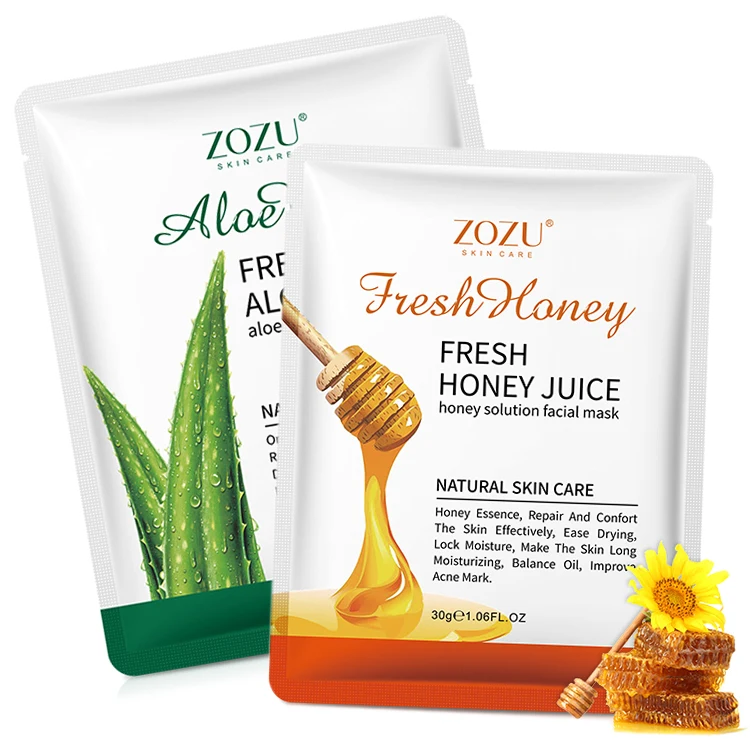 

ZOZU OEM ODM Aloe Vera Honey Beauty Skin Care Smooth Whitening Moisturizing Facial Sheet Mask for dry skin