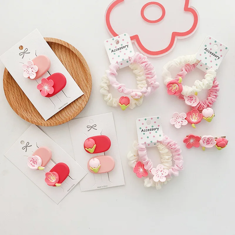 

Sweet Pink Flower Hair Tie Cute Hair Clip For Girls And Hair Bands