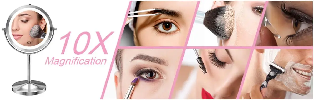 Battery Operated Magnified Light Makeup Mirror