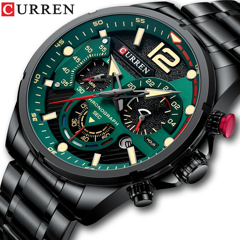 

CURREN 8395 New Fashion Watches with Stainless Steel Top Brand Luxury Sports Chronograph Quartz Watch Men Relogio Masculino