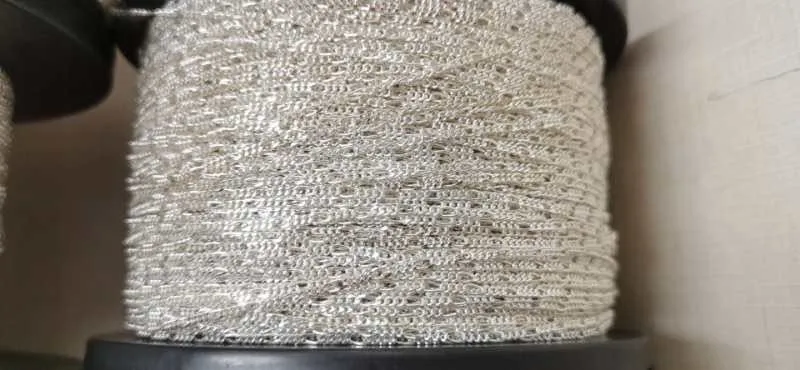 100Meter 1.9mm Solid 925 Sterling Silver Italian Figaro Two Tone Chain Roll