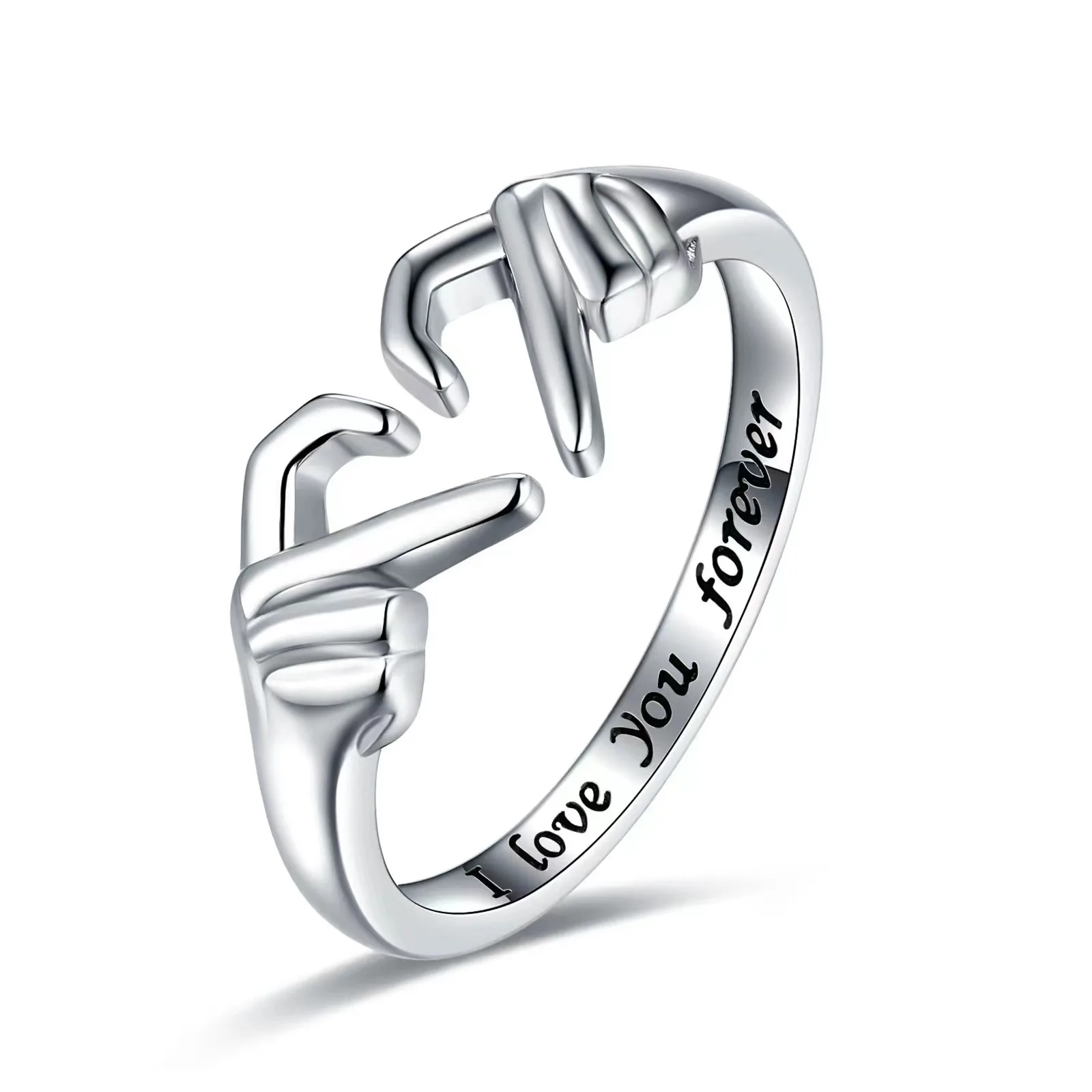 

Popular Love Rings for Women Heart-Shaped Simple Matching Alloy Couple Ring Setting Inlay Technology for Wedding Engagement