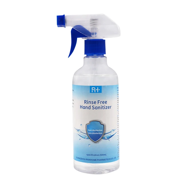 

Hand Sanitizer with 75% Ethanol liquid disinfectants spray 500ml with PET spray bottle factory price OEM & ODM manufacturer