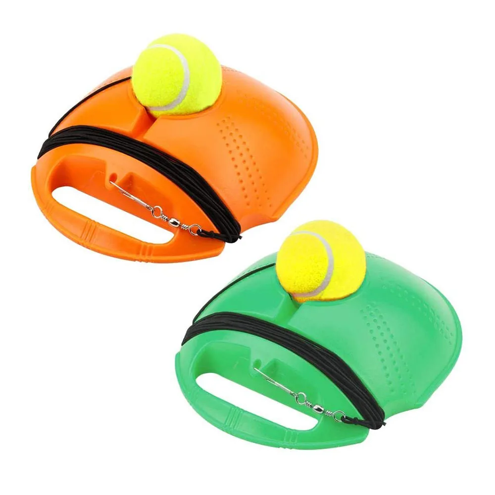 

Heavy Duty Tennis Training Tool Basic Exerciser Elastic Rope Automatic Rebound Rubber Tennis Trainer Partner Sparring Device, Green,orange
