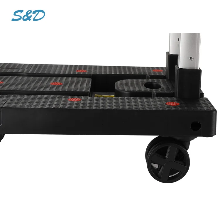 
Multi-purpose Outdoor Quick Folding Logistics Transport Plastic Moving Dolly Trolley Carts For Warehouse 