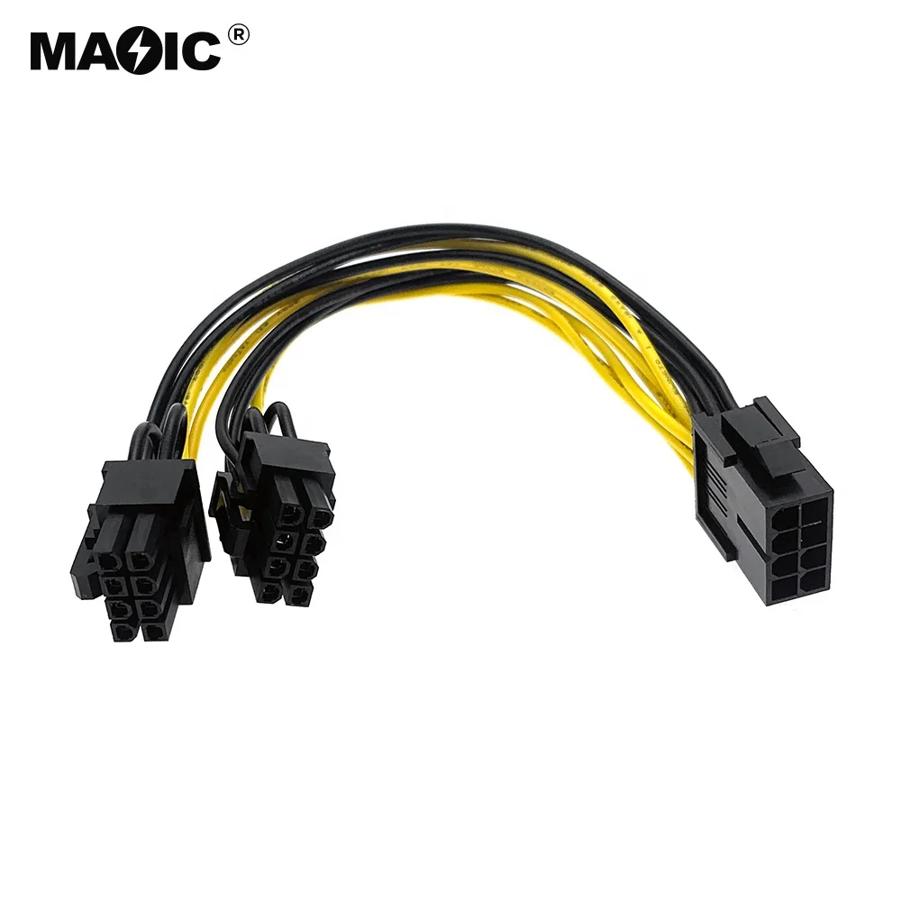 

Custom cabo pcie 8 pinos para 2x power cable pcie 8pin female to dual 8pin(6 2)pin male 8pin to dual 8pin pcie splitter