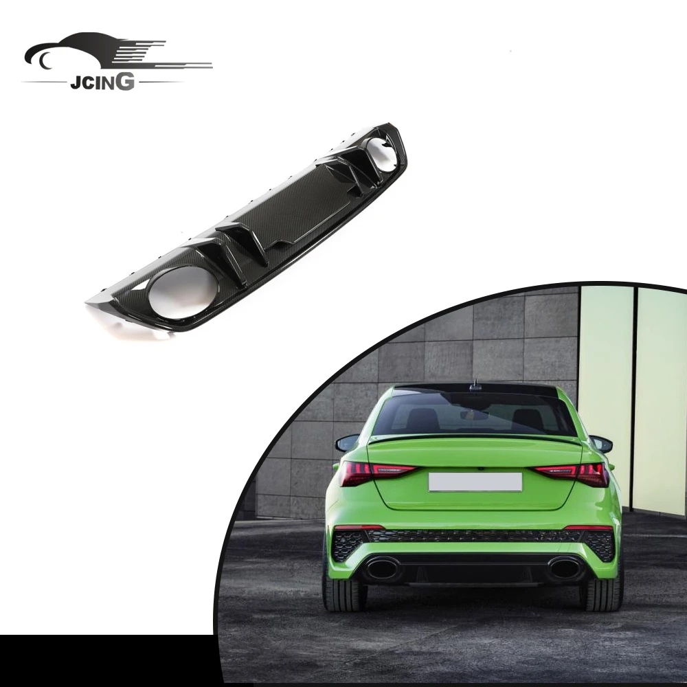 

High end car modified Dry Carbon Fiber Rear Bumper Prepreg Diffuser lip Spoiler for Audi RS3 8Y Sedan 2022 2023
