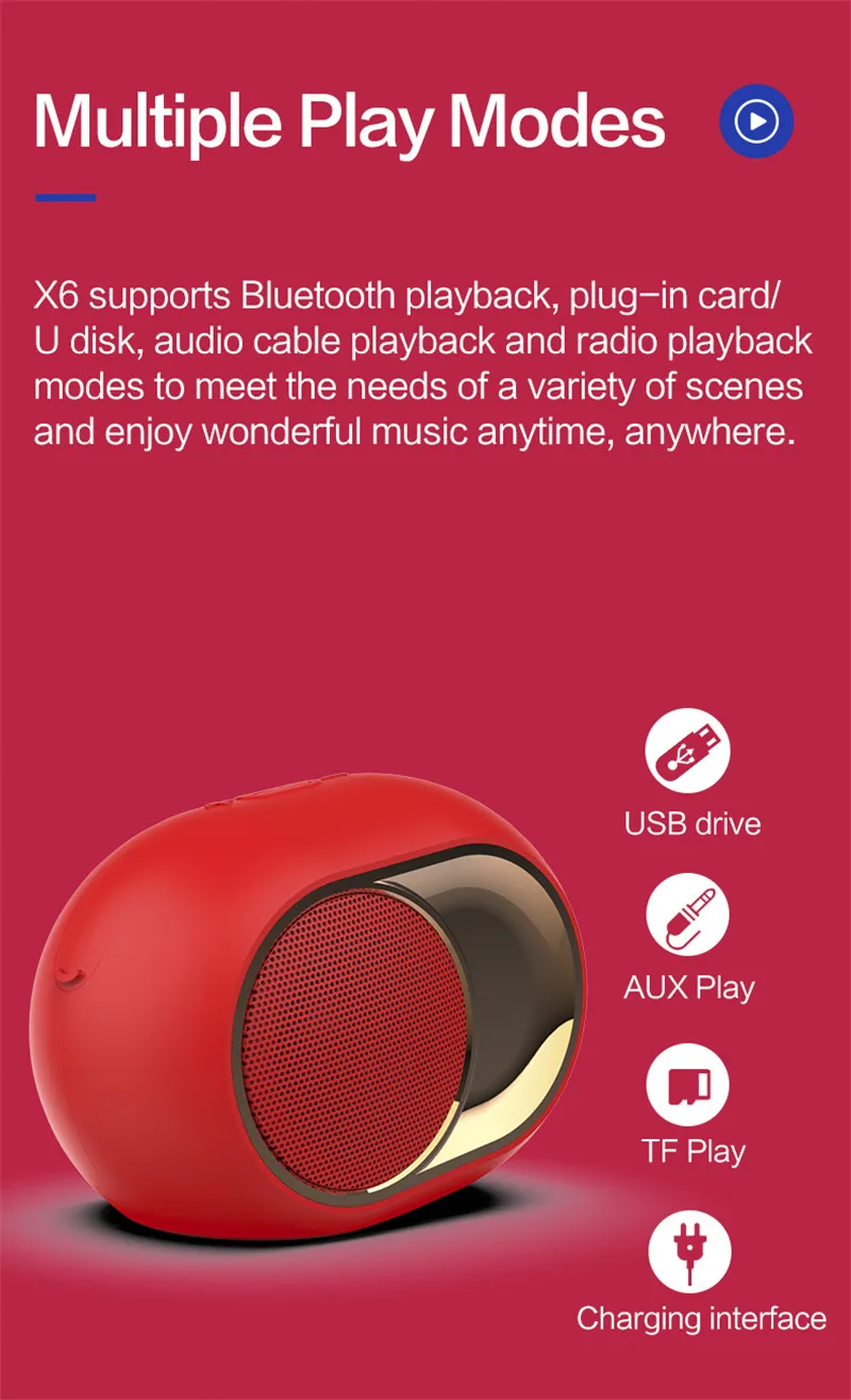 Vibration Speaker Altavoc Portatil Outdoor Support Hands-free Bt Speaker Portable Mini Bass Wireless Speaker - ANKUX.COM