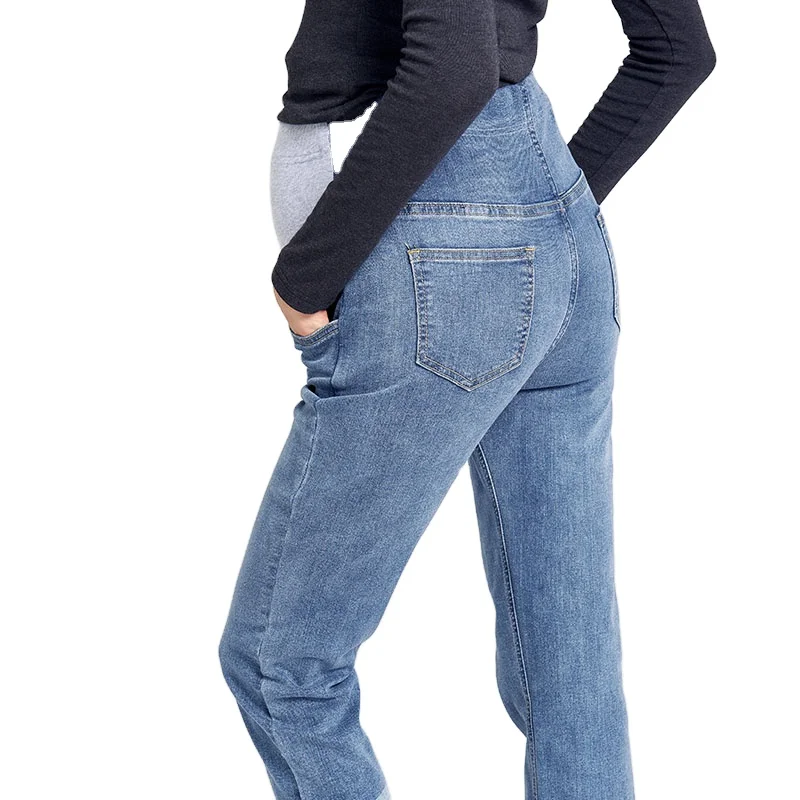 

Maternity Clothing Wholesale High Quality Soft Touching Women Maternity High Waist Pregnant Trousers Maternity Jeans, Blue,black