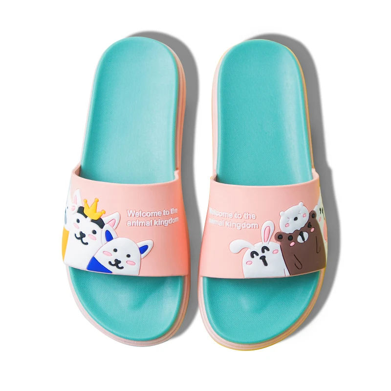 

2020 cartoon animal slippers indoor and outdoor thick soled women's slippers